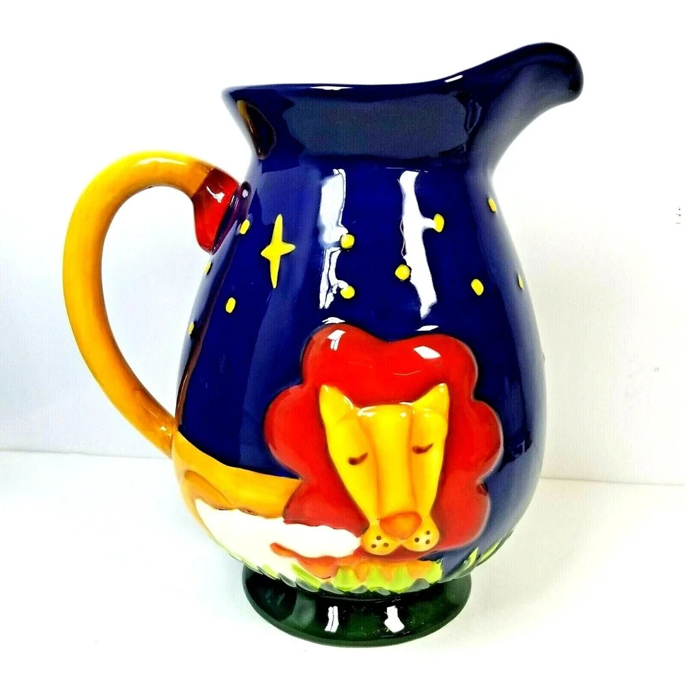 Lion and Lamb - Handcrafted Christmas Pitcher 